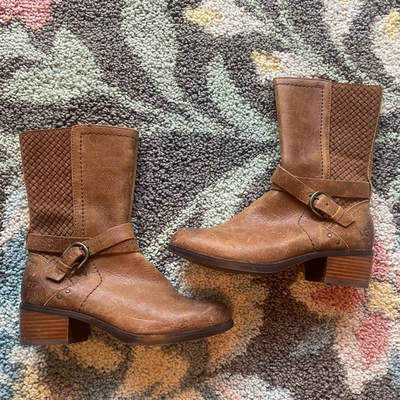 UGG Lula Mae Leather Boots Size 6.5 - Picture 2 of 9